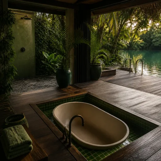 Open-Air Showers, Sunken Bathtubs, Lagoon Decks: The Bathroom as the Best Room in an Overwater Villa